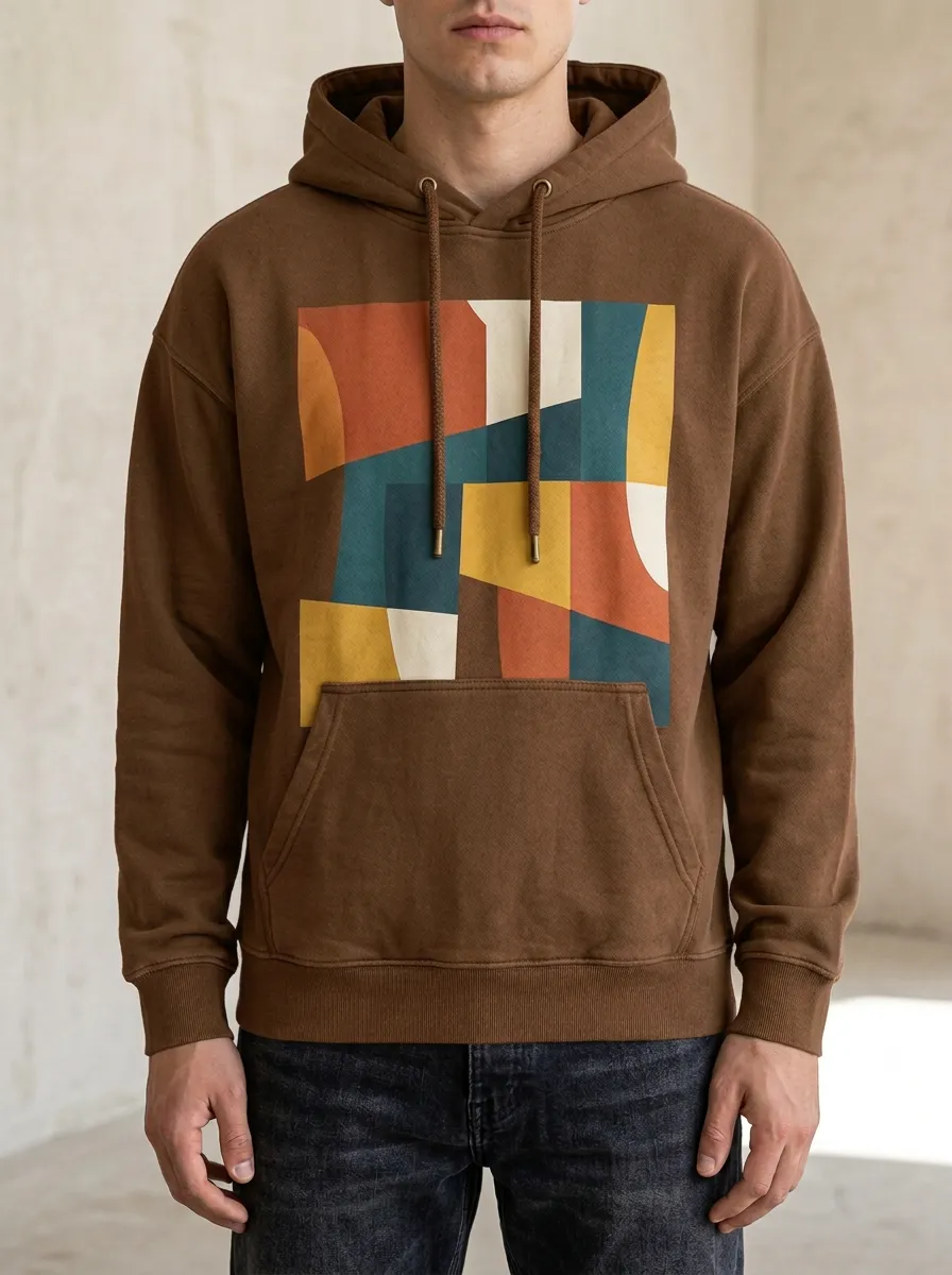 Men's Modern Abstract Geometric Art Print Hoodie