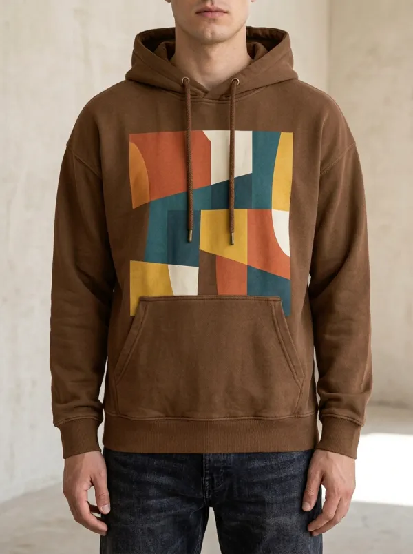 Men's Modern Abstract Geometric Art Print Hoodie