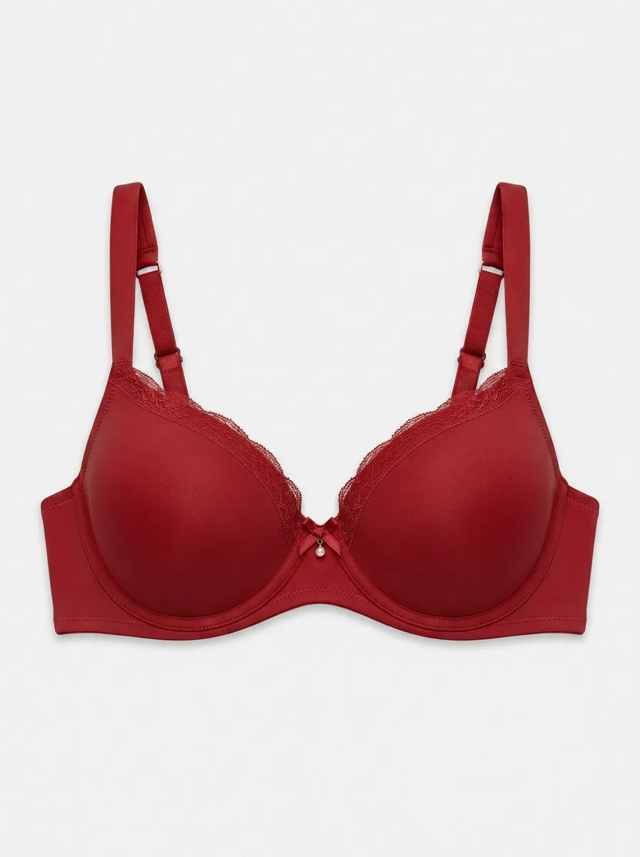 Women's Padded Underwire Lace-Trim Adjustable-Strap Bra