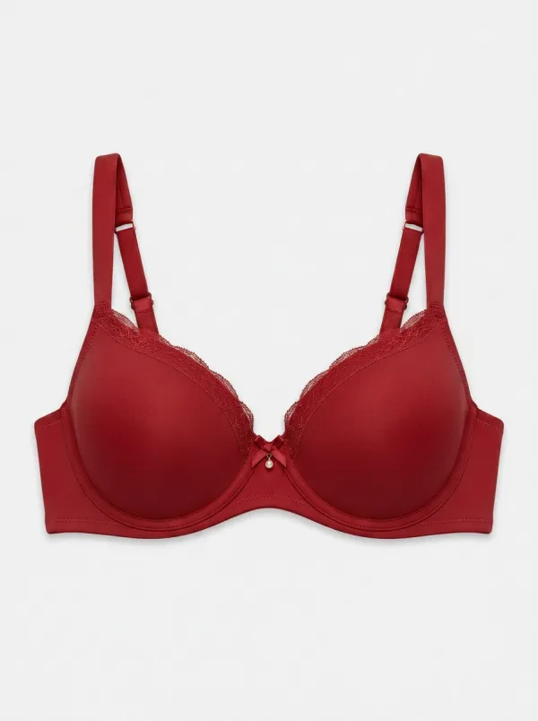 Women's Padded Underwire Lace-Trim Adjustable-Strap Bra