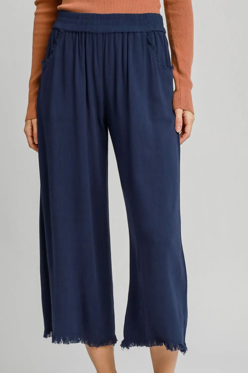 Raw Hem Knit Pants
