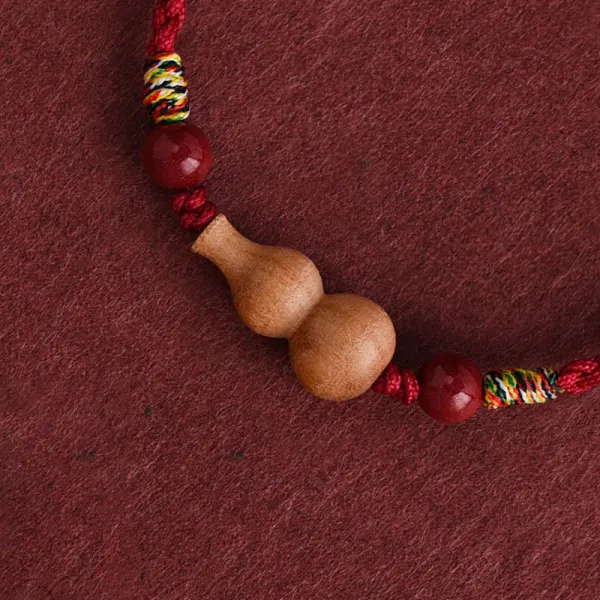 Gourd Peach Wood Rope Adjustable Bracelet