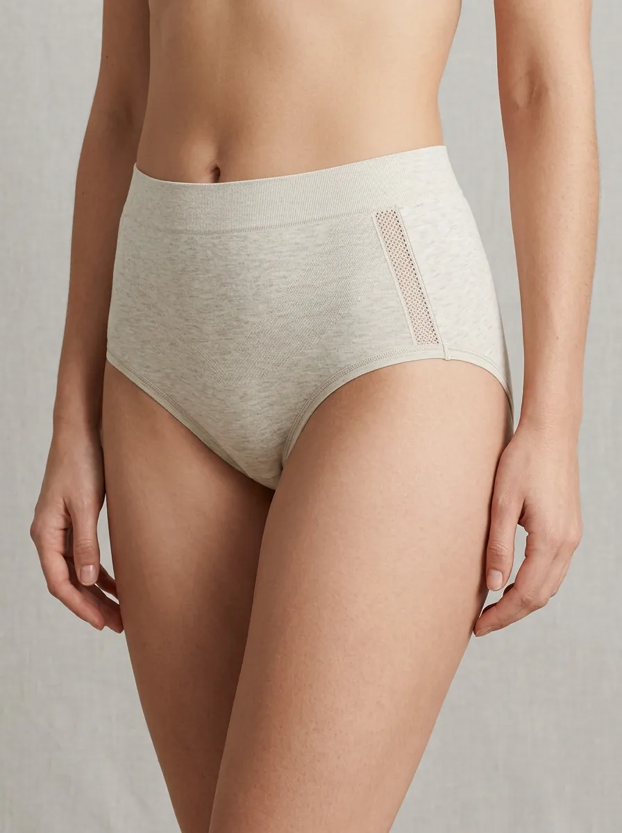 Women's High-Waisted Seamless Mesh-Detail Panties