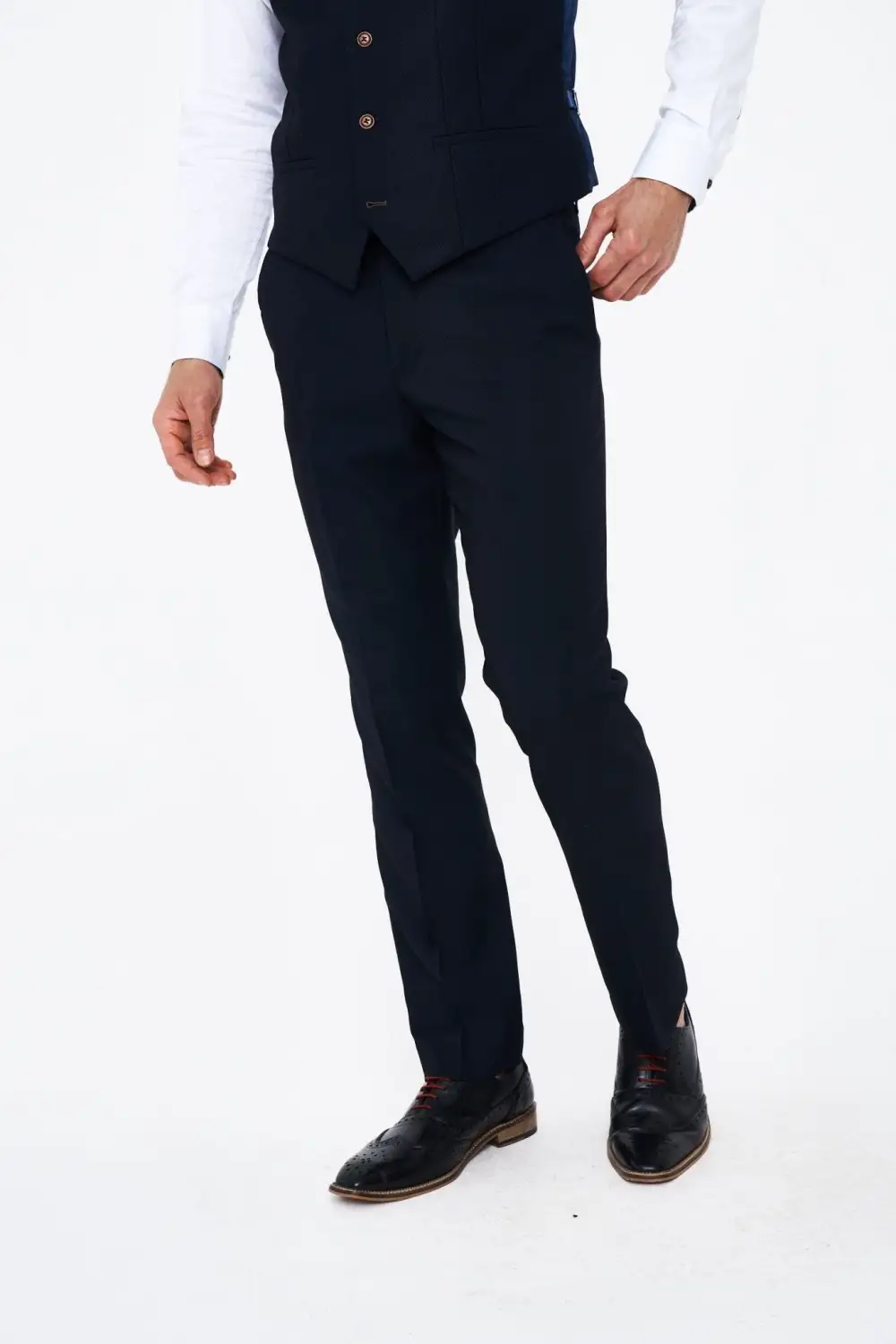 Slim Viscose Blend Tailored Trousers