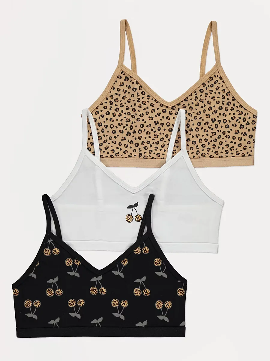 Animal Print Cherry Crop Tops 3 Pack