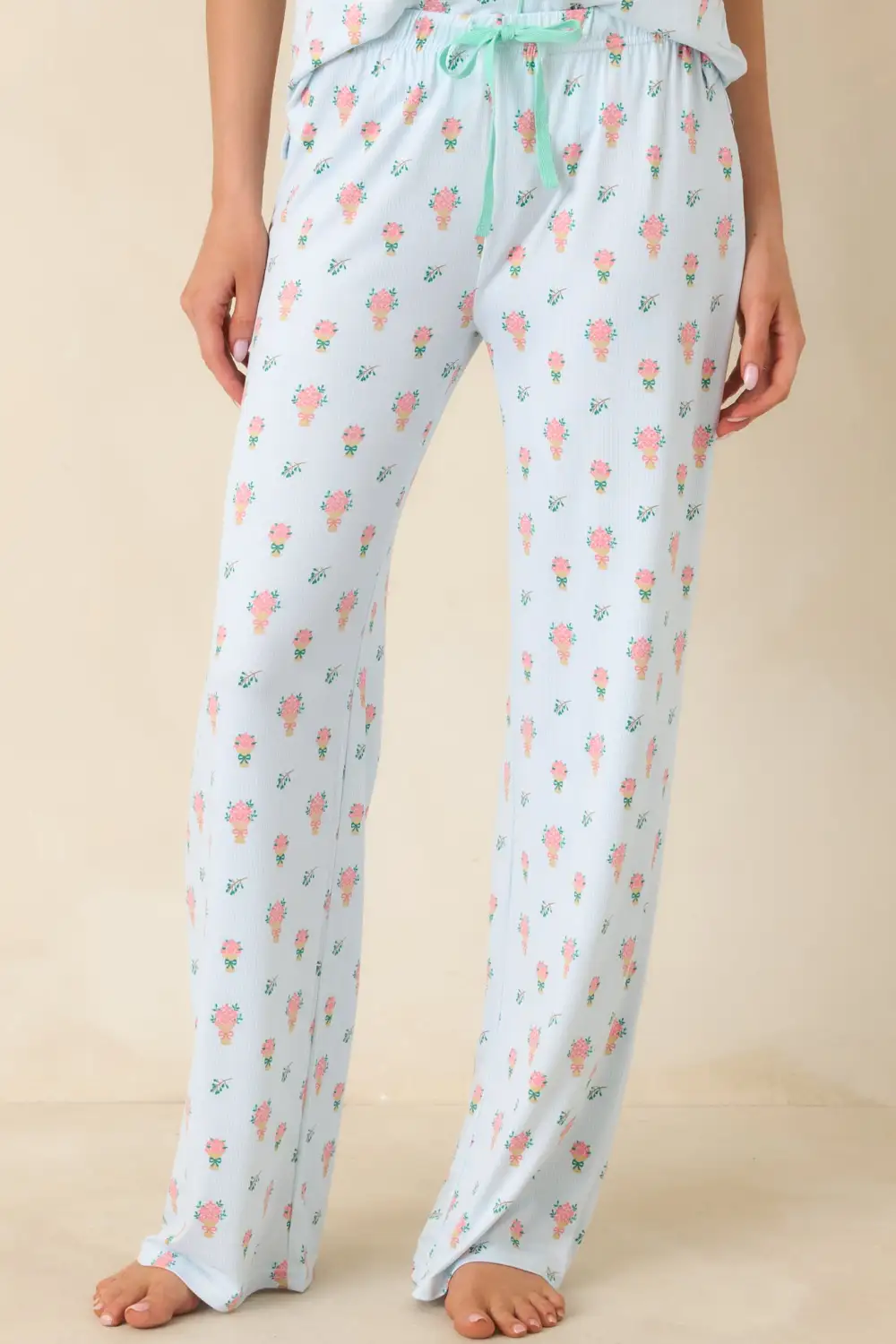Mint Multicolor Floral Pajama Pants