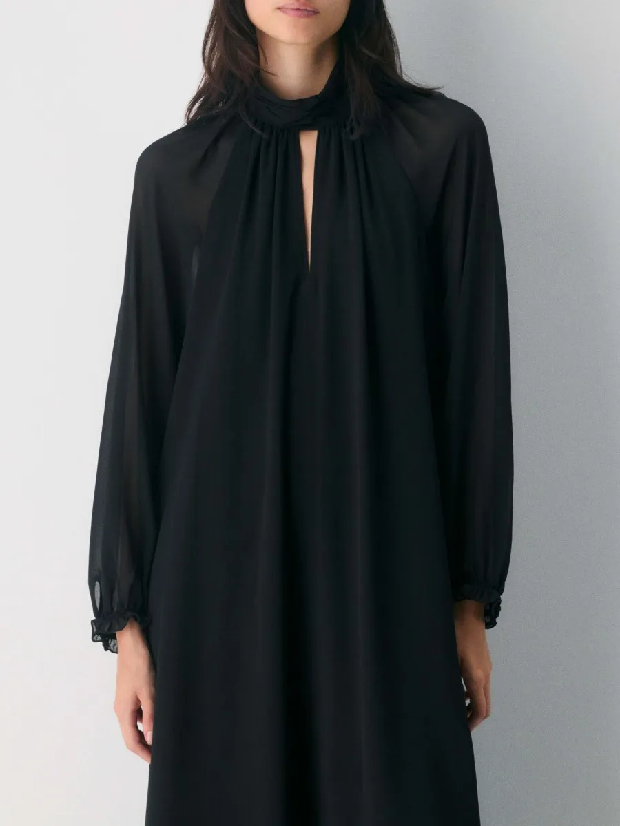 Cutout Mock Neck Dress