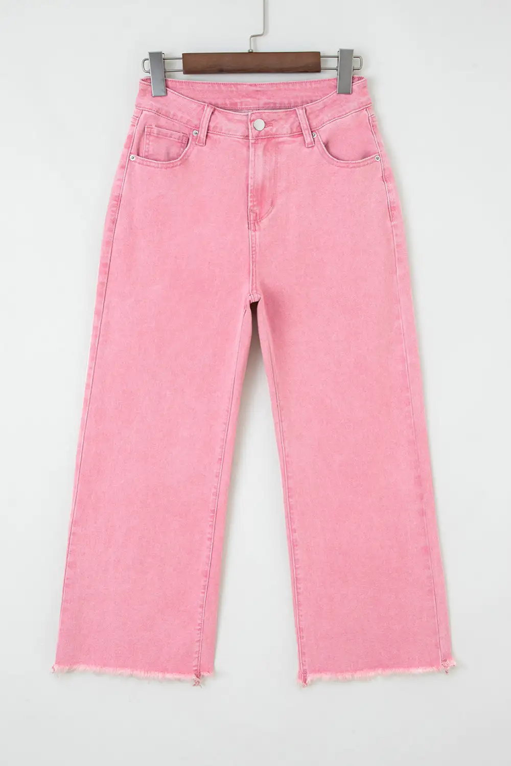 Polished High Waist Wide Leg Washed Denim Jeans