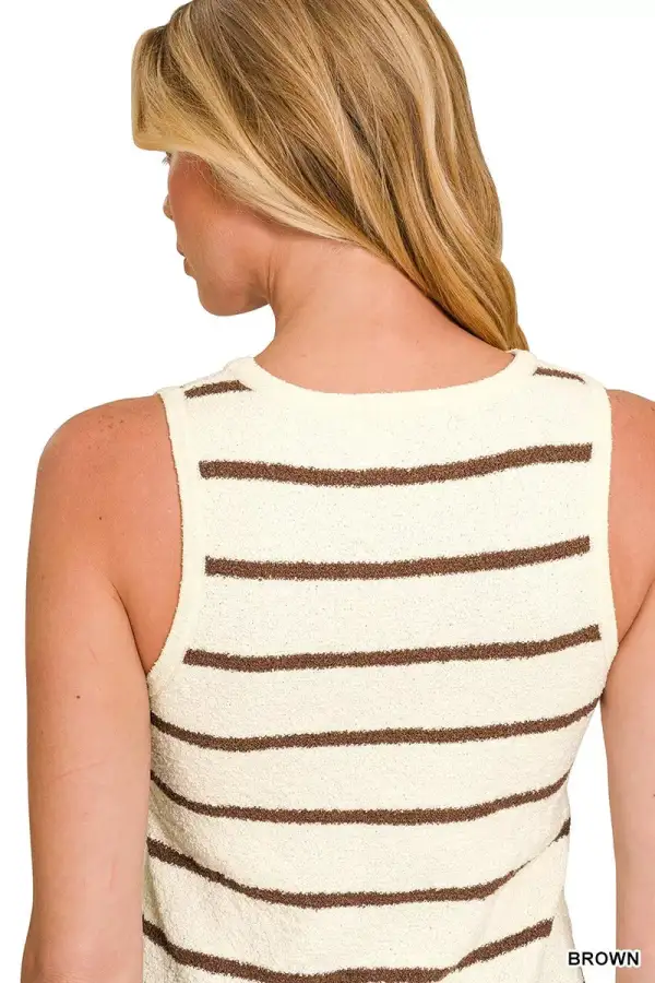 Round Neck Knit Tank Top