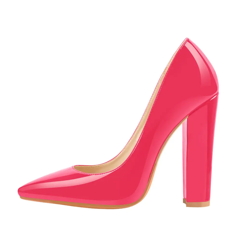 Elegant Pointed Toe Chunky Heel Pumps