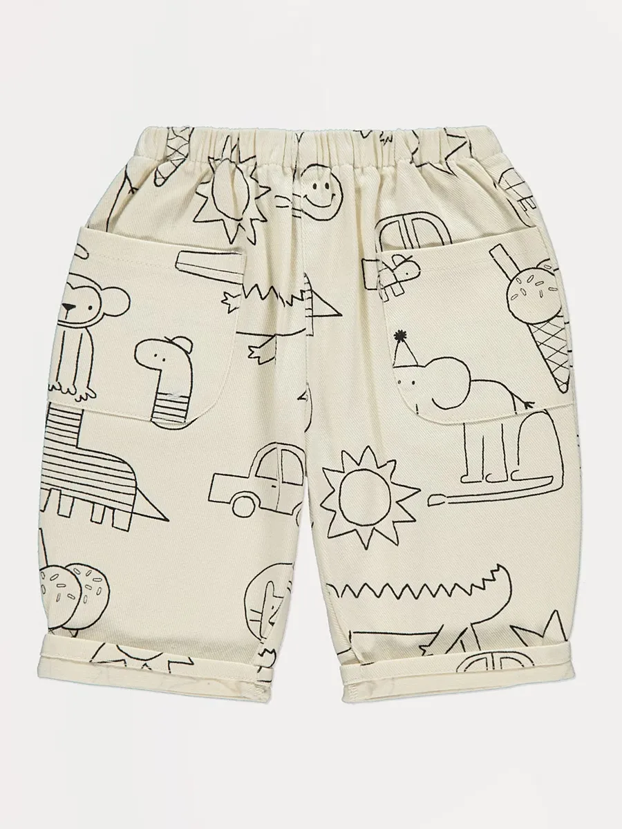 Neutral Line Sketch Woven Oversized Trousers