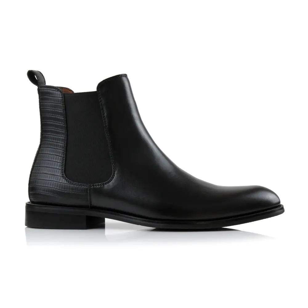Refined Faux-Leather Slip-On Elastic-Side Chelsea Boots
