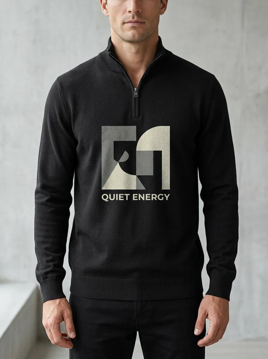 Casual Quarter-Zip Geometric Men's Half-Zip Sweatshirt