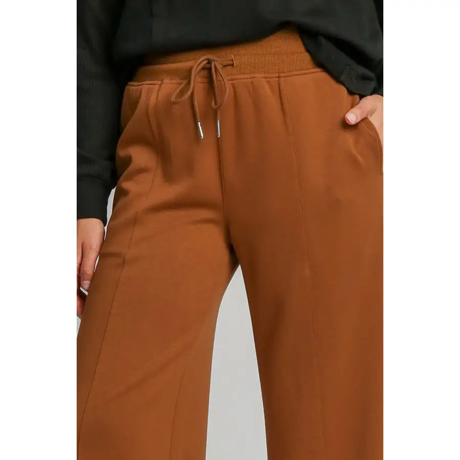 Easy Drawstring Wide Leg Pants with Pockets