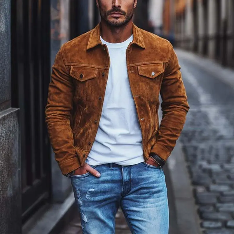 Textured Work Suede Jacket