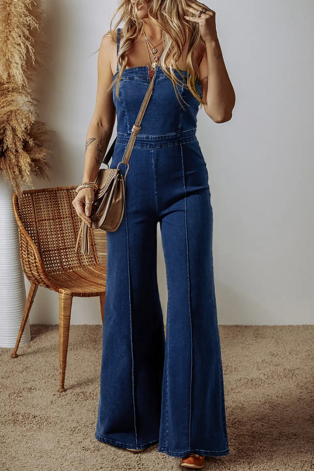 Sail Seamed Zipper Spaghetti Strap High Accessory