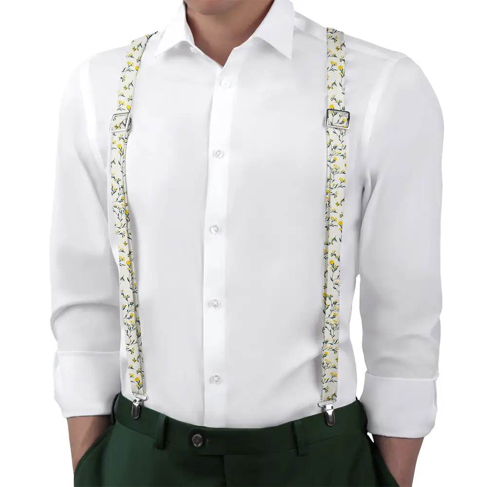 Folksy Floral Pattern Suspenders
