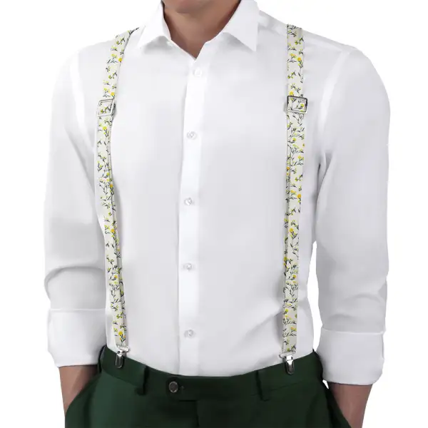Folksy Floral Pattern Suspenders
