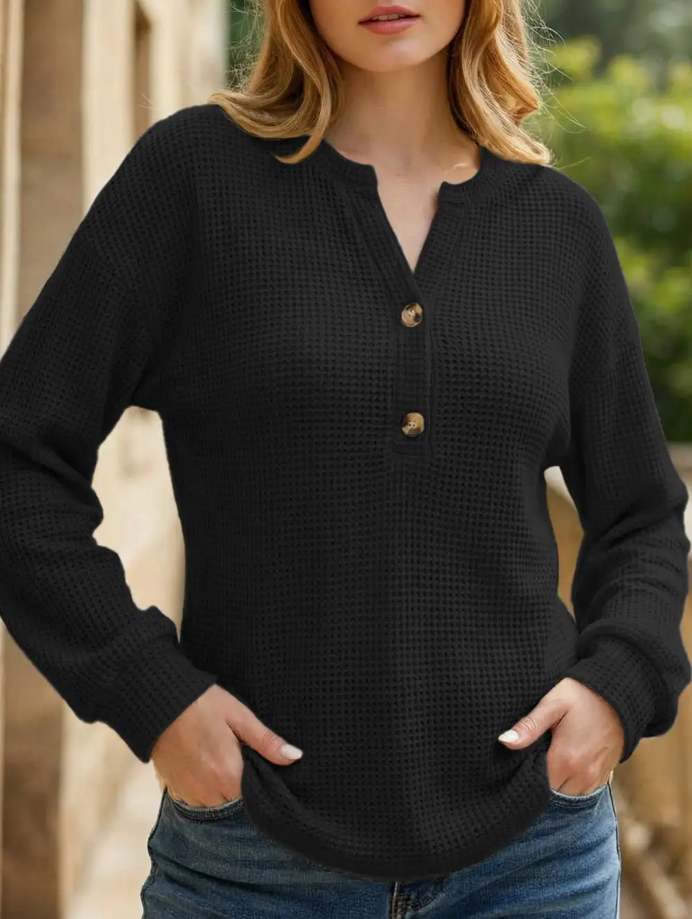 Plus Size Button-Down Striped Top