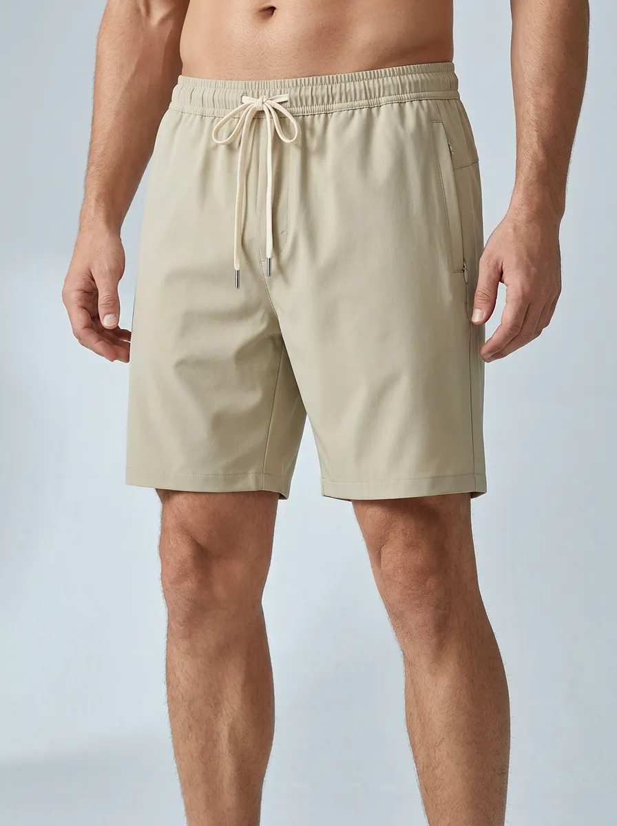 Streamlined Ice-Silk Stretch Drawstring Shorts