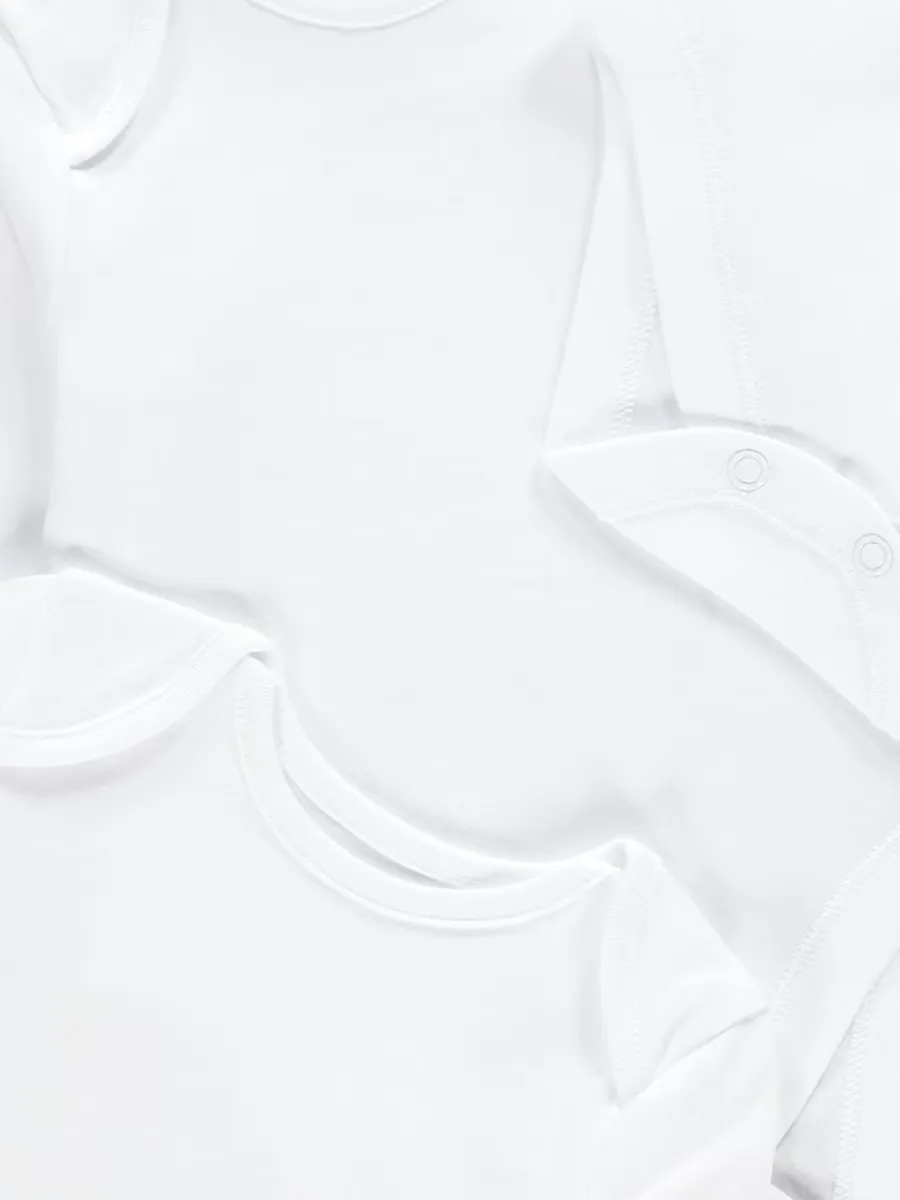 White Long Sleeve Bodysuits 5 Pack
