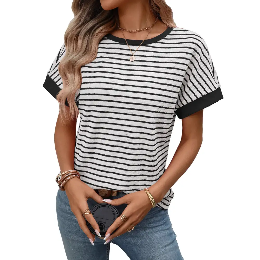 Patchwork Crewneck Short Sleeve Tee