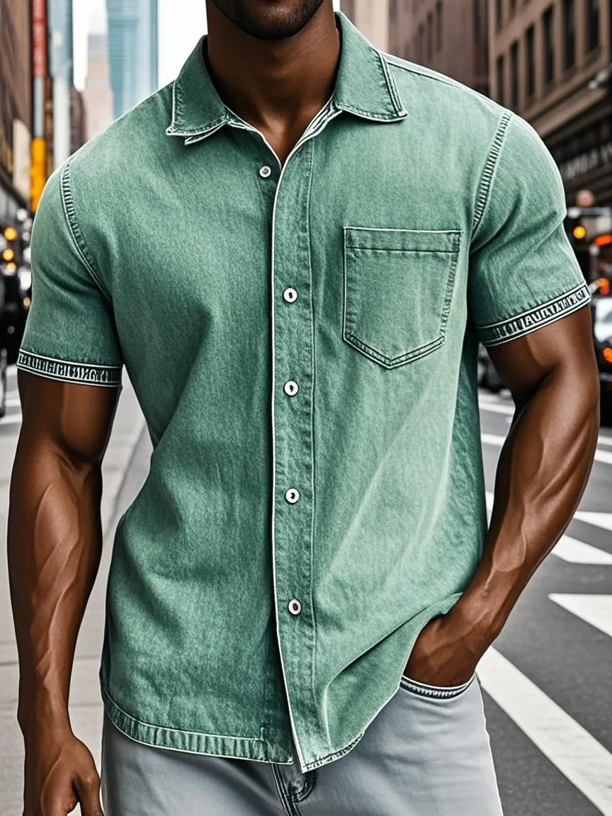 Everyday Short Sleeve Open Collar Shirt