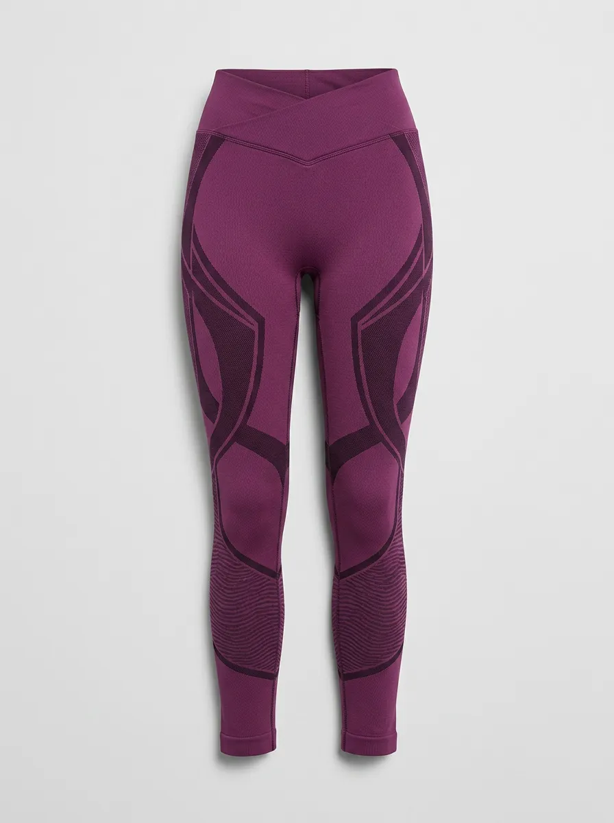 Women's Studio Fitness Workout Cross-Waist Seamless Printed Leggings