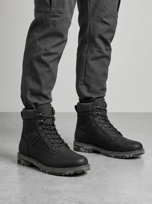 Unisex Classic Outdoor Adventure Topographic Pattern Print Work Boots