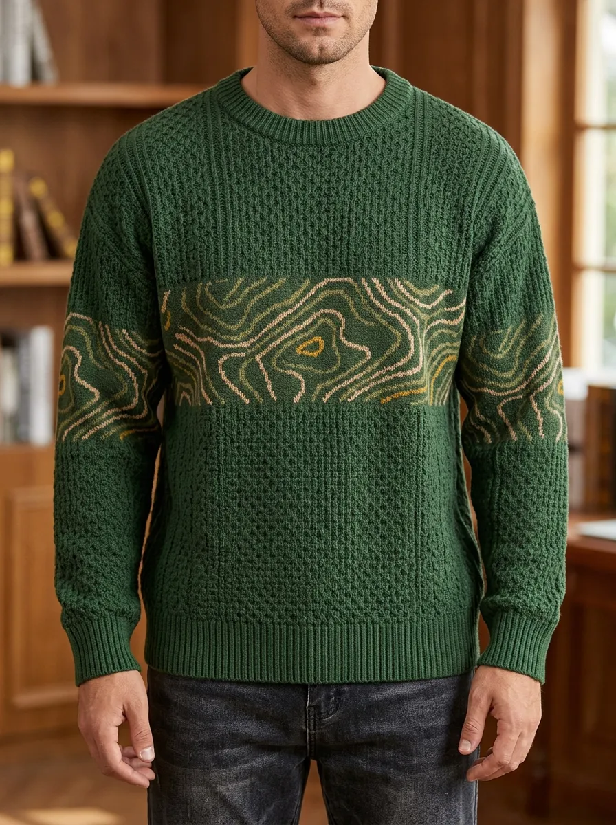 Men's Topographic Map Sweater