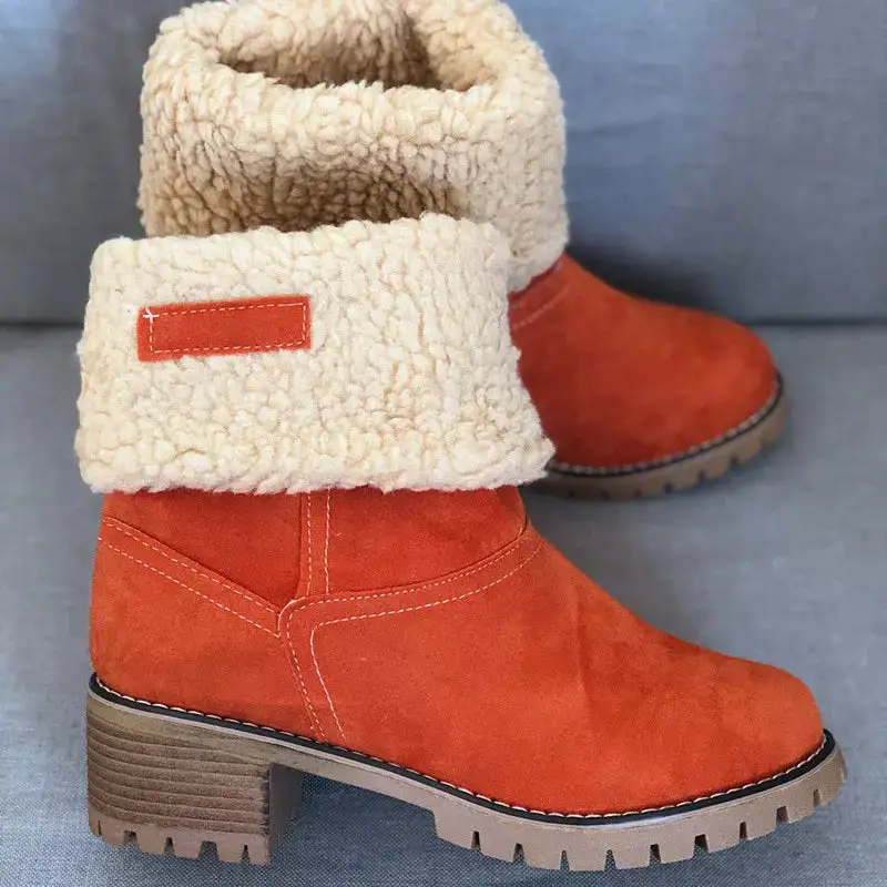 Refined Round Toe Block Heel Boots