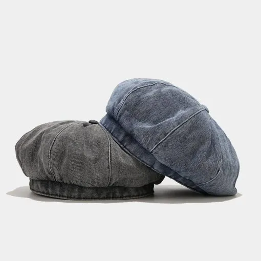 Everyday Denim Round Beret Hat