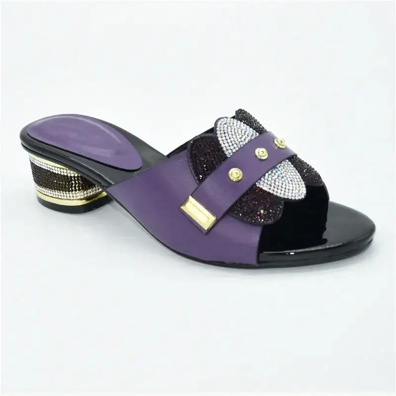 Square Toe Slingback Slip On Block Heel Slides
