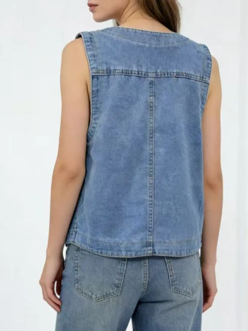 Plus Size Button-down Vest