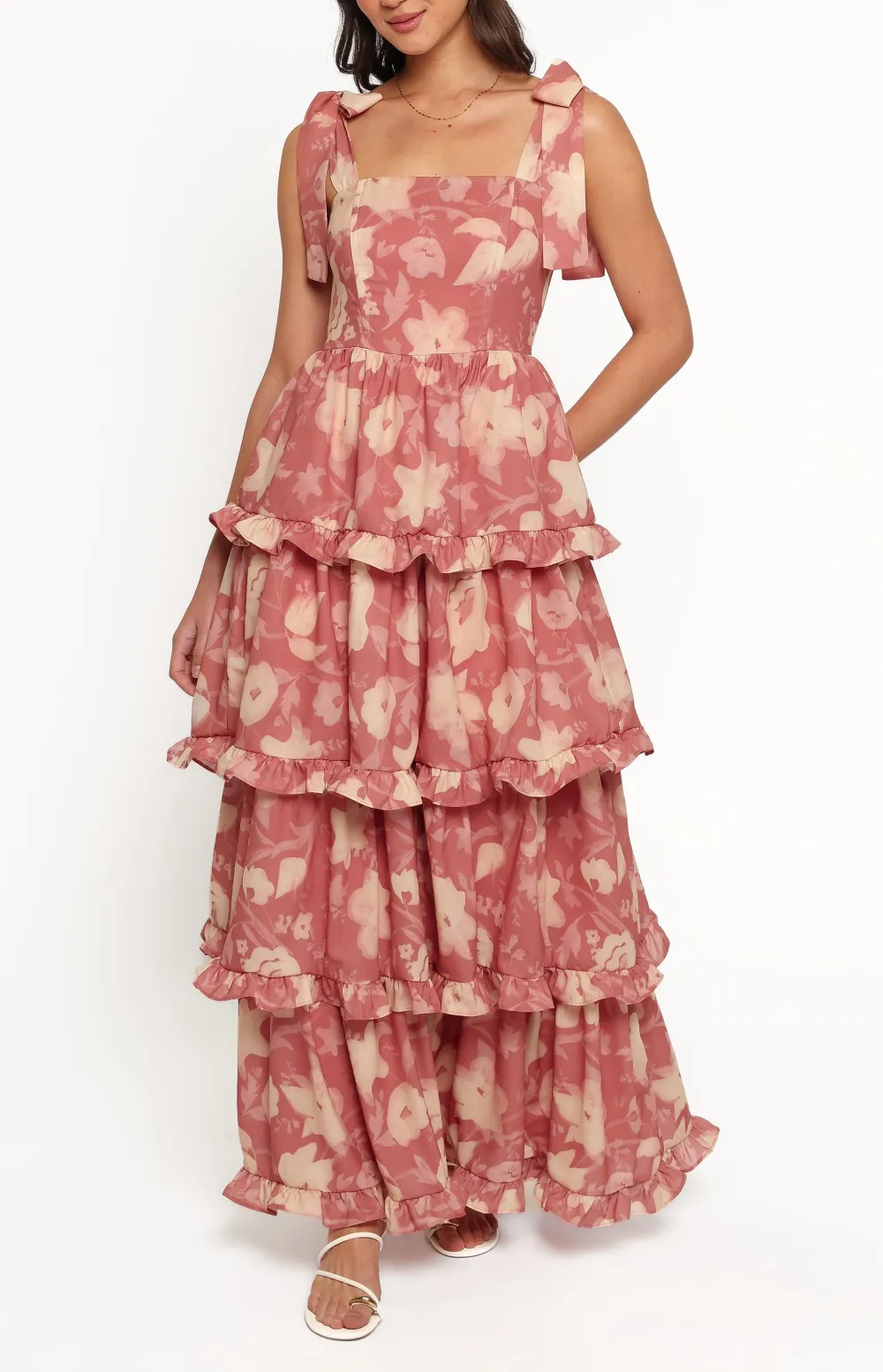 Tiered Square Neck Maxi Dress