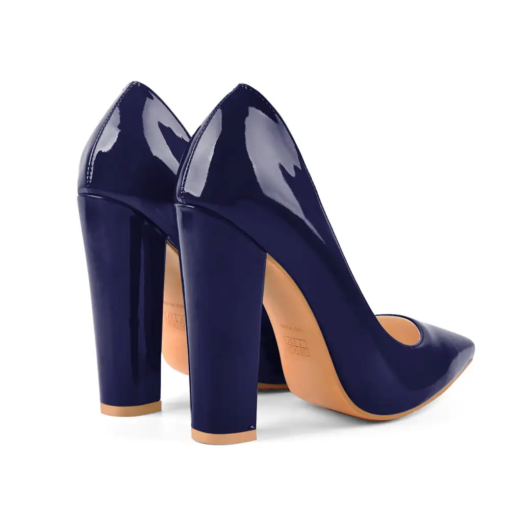 Elegant Pointed Toe Chunky Heel Pumps