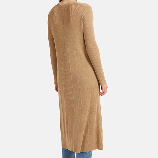 Ribbed Wool Knit Cardigan