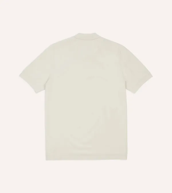 Ecru Cotton Polo Shirt Elegant Essential