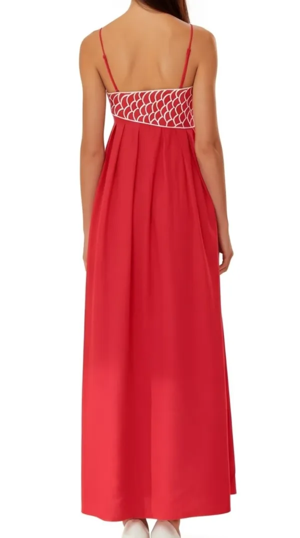 Embroidered Empire Maxi Dress