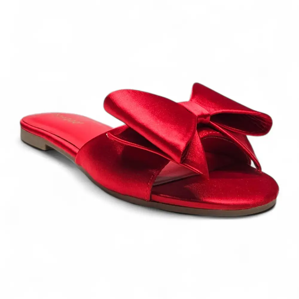 Vivienne Oversized Bow Satin Slide