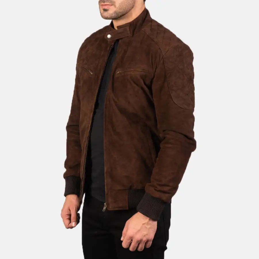 Men's Classic Bomber Suede Jacket