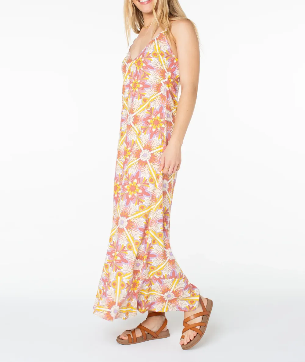Floral-Patterned Strapless Backless Dress