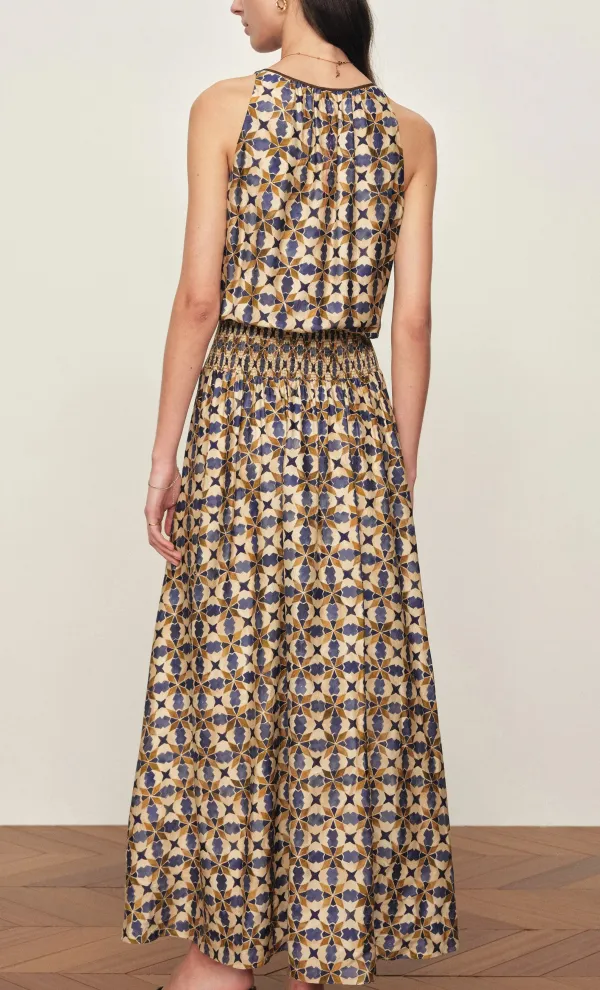 Sleeveless Silk Blend Maxi Dress