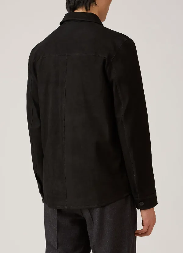 Unlined Suede Pocket Overshirt