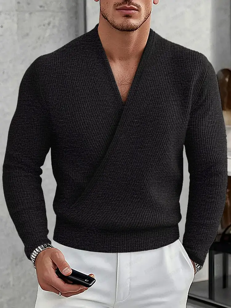 Twist Detail Cross Neck Sweater