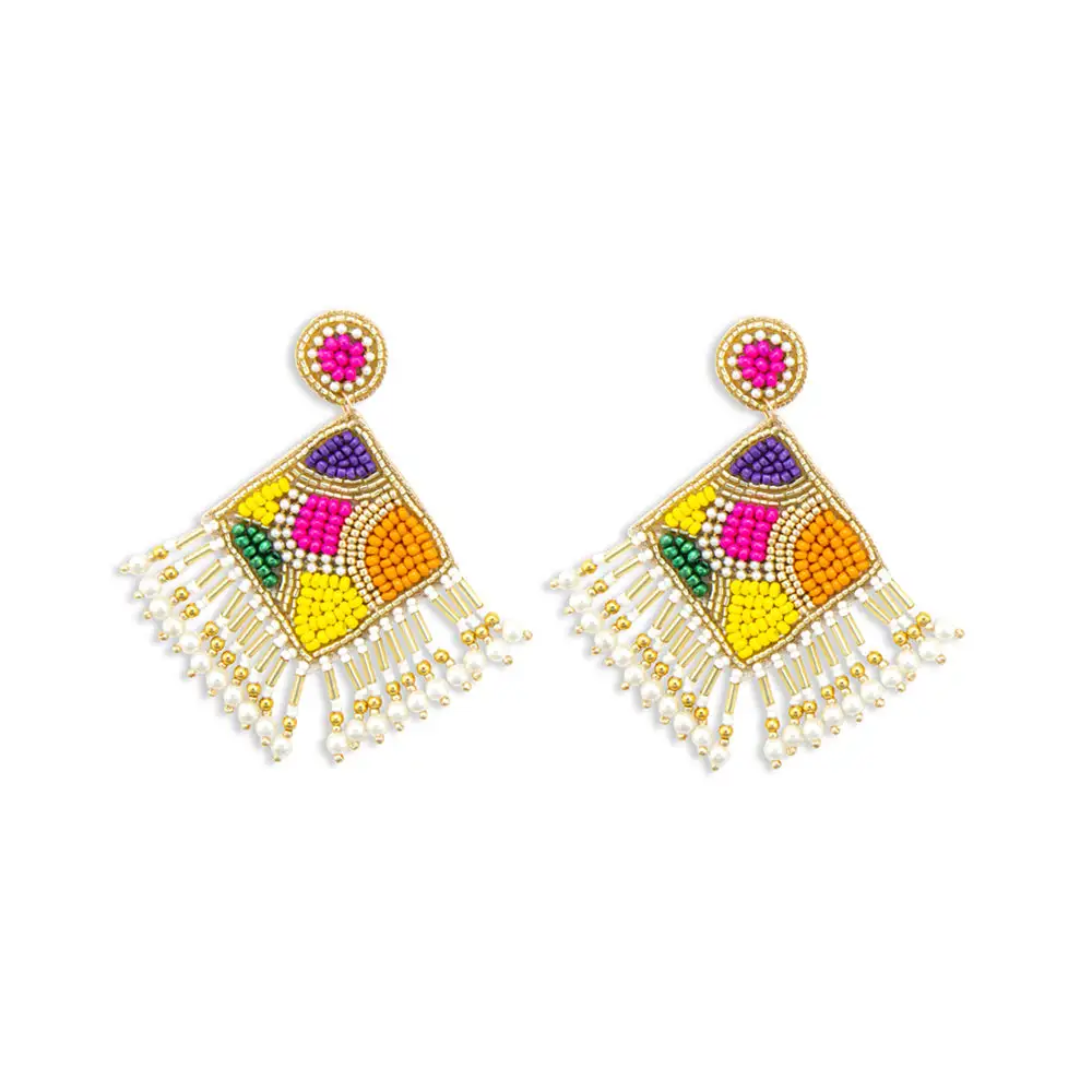 Graceful Artful Beaded Earrings