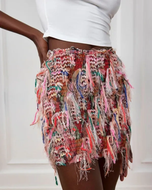 Soft Drape Easy Fit Tie Detail Skirt