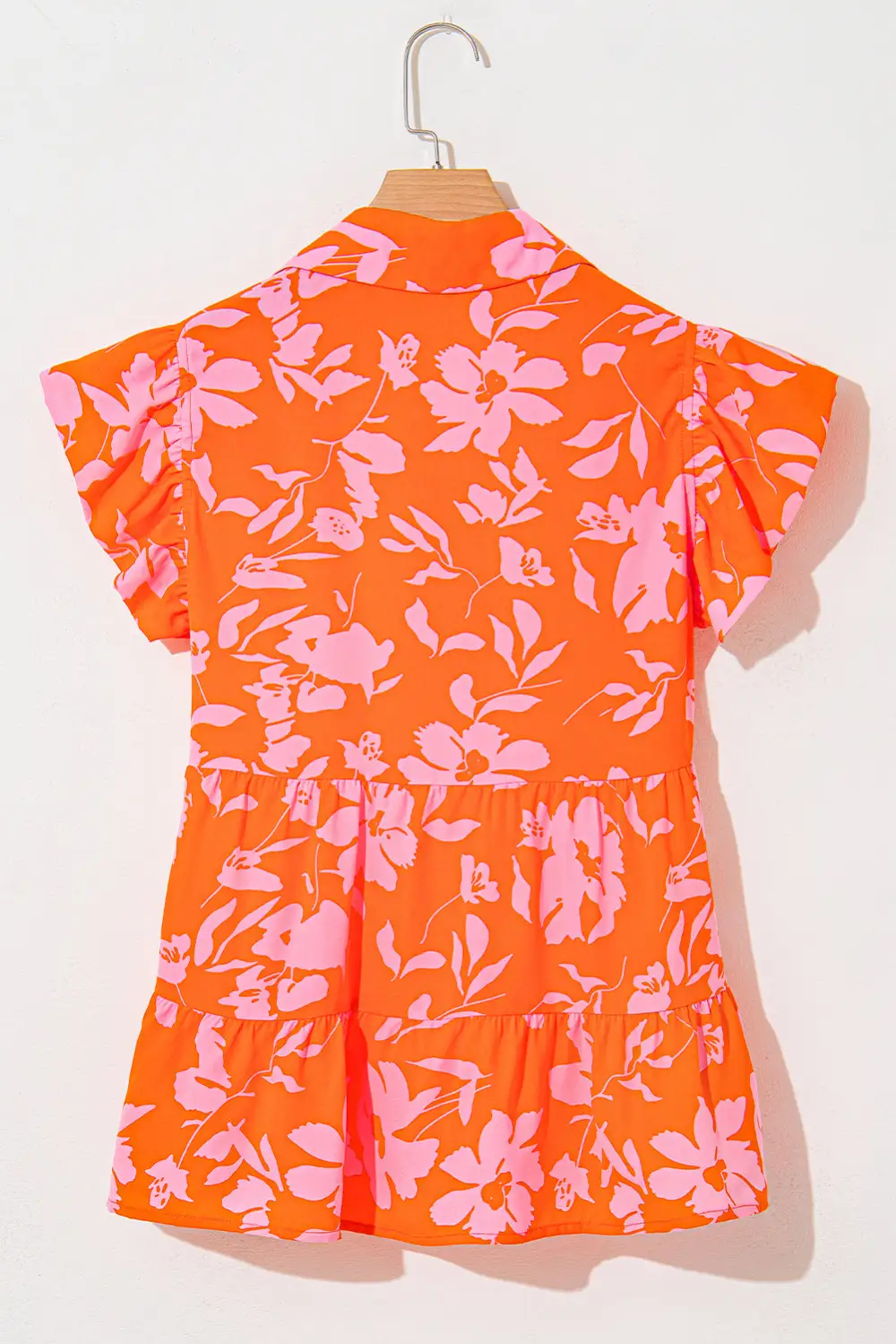 Everyday Floral Button Front Collared Blouse