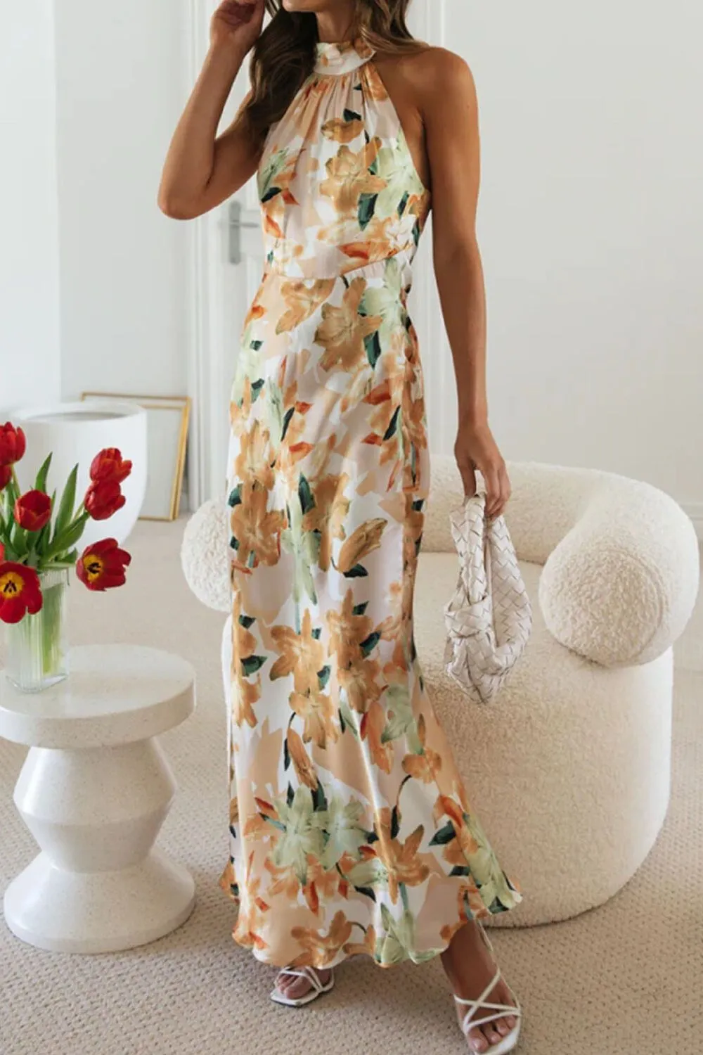 Lightweight Feel Floral Printed Maxi Dress