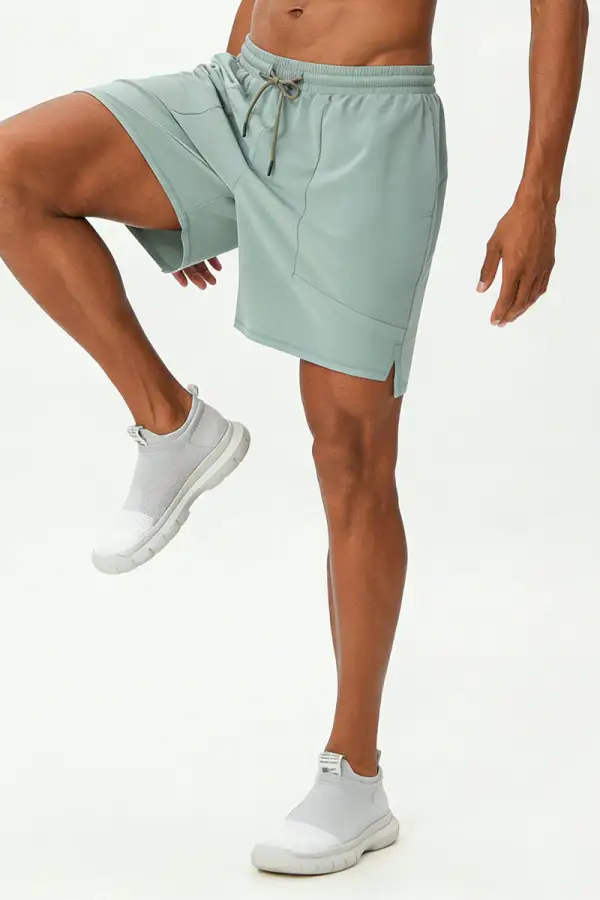 Quick Dry Drawstring Side Pocket Athletic Shorts